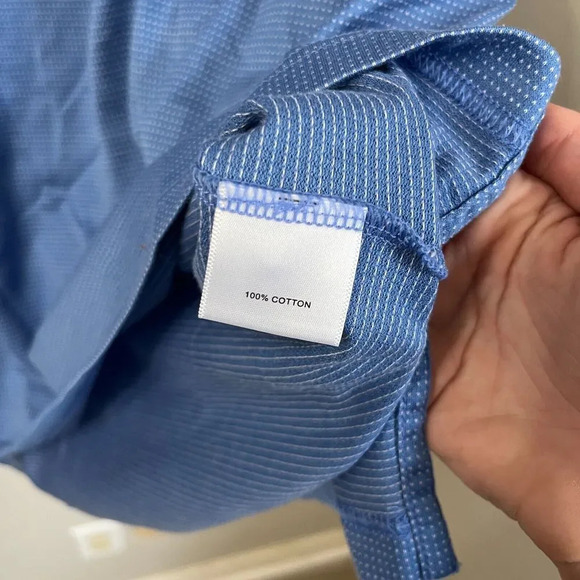 Peter Millar Mens Blue Mini Stripe Summer Comfort Polo Shirt XL Embroidered Logo - Picture 8 of 9